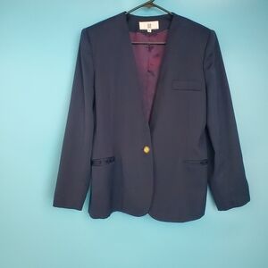 Vintage PS Illustrations Size 12 Navy Blue 1-Button Blazer